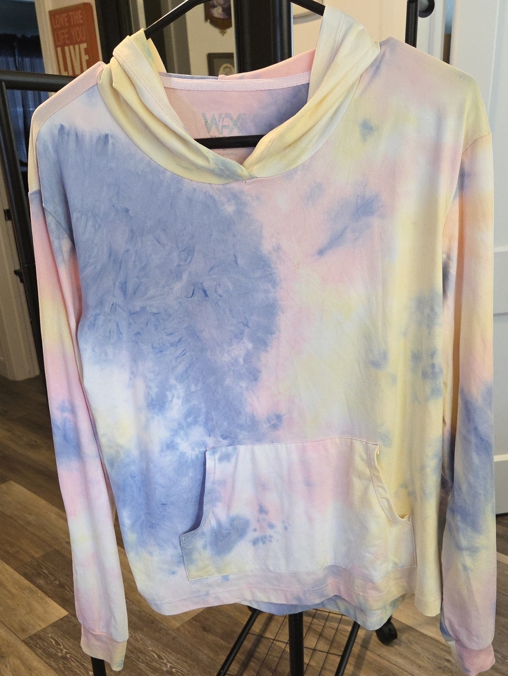 WFC WALLFLOWER Tee Shirt Weight Pastel Tie-Dye Hoodie Pullover Size L